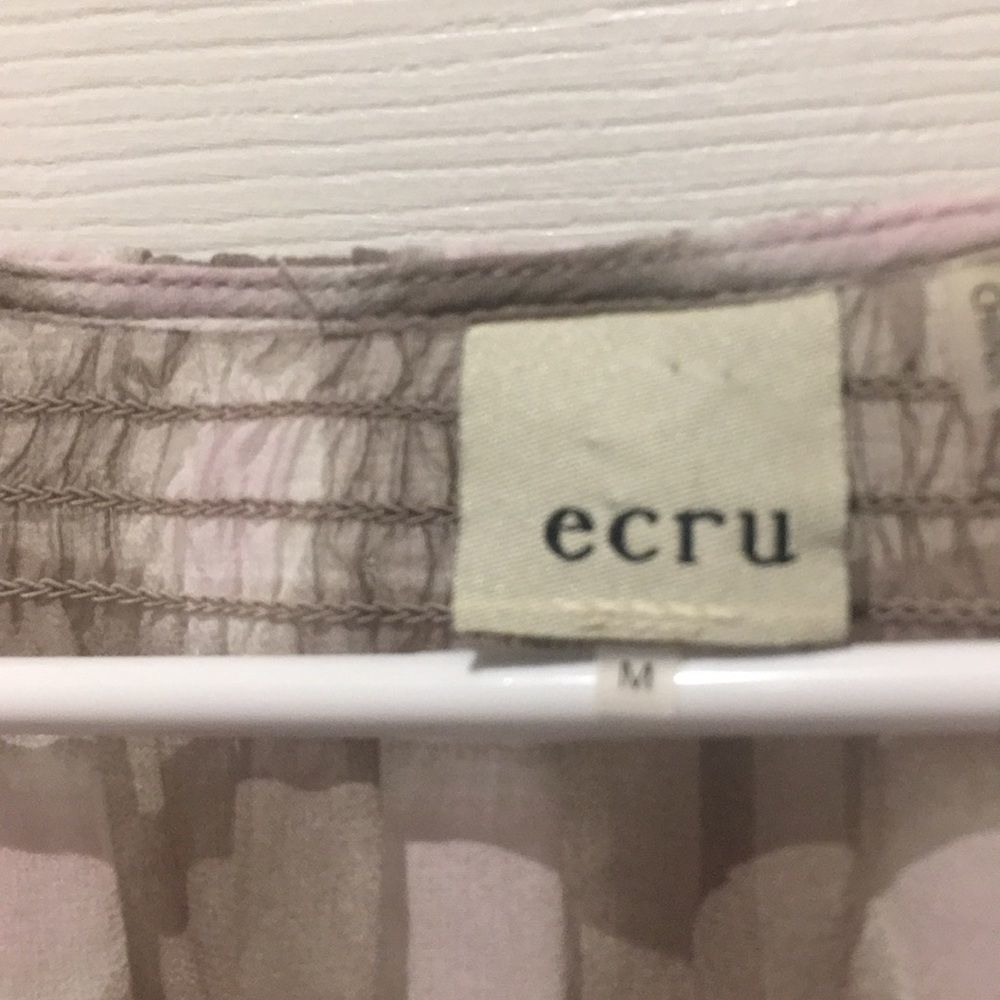 Ecru 100% silk tassel top SZ medium - Picture 2 of 7
